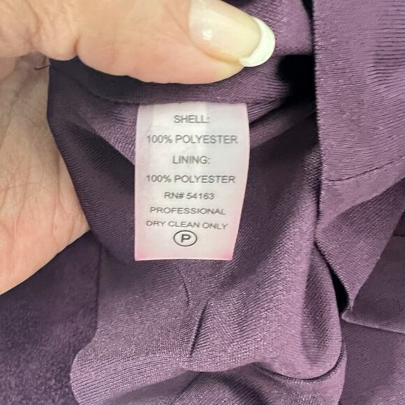 Calvin Klein Elegant Faux Suede Aubergine Princess Seam Sheath Dress size 10 - Picture 10 of 12